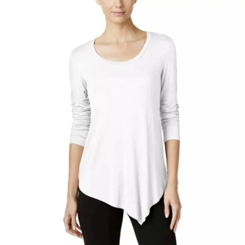 Lace back asymmetrical top